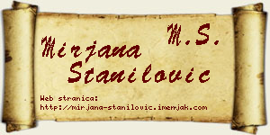 Mirjana Stanilović vizit kartica